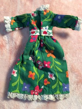 Vintage Blythe Doll Dress Love N Lace Green Floral Maxi by Kenner 2