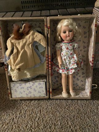 Toni “walker”ideal Doll P 91 With Case And Wardrobe
