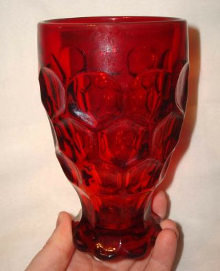 Vintage Heisey Imperial Ruby Red Glass Whirlpool Provincial 5 ¾” Footed Tumbler
