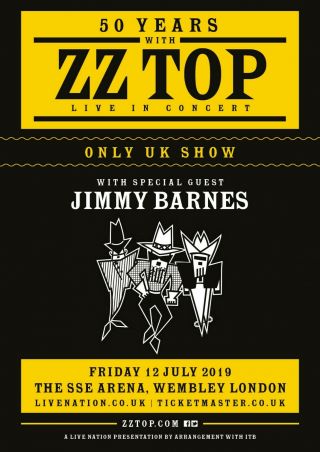 Zz Top / Jimmy Barnes 2019 London,  U.  K.  Concert Poster - Classic Rock Legends