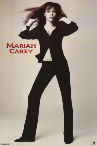Mariah Carey " Daydream " Commercial Poster - Wearing Black Pants & Wind Blown Top