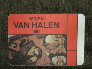 Van Halen 1981 Fair Warning Backstage Pass Not Signed / Autographed