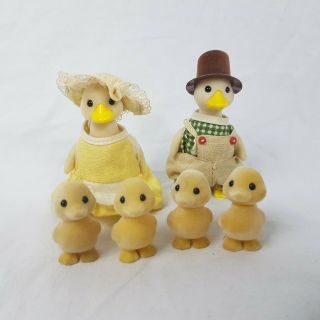 Sylvanian Families Vintage Puddleford Duck Family Rare