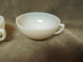 1930 ' s MacBeth Evans Glass Cremax Petal Ware Depression Cream Soup Bowls Pair 2