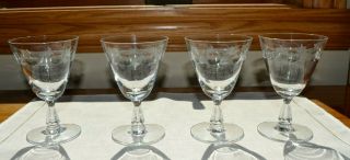 Set Of 4 Vtg Fostoria Ingrid Claret Wine Glasses 4 3/8 "