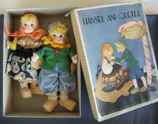Vintage Georgene Nuart Hansel & Gretel Dolls W/box & Story Book