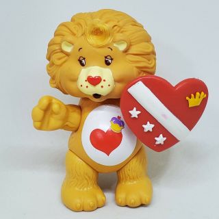 Vintage Care Bears Cousin Poseable Figure Brave Heart Lion & Shield Accessory