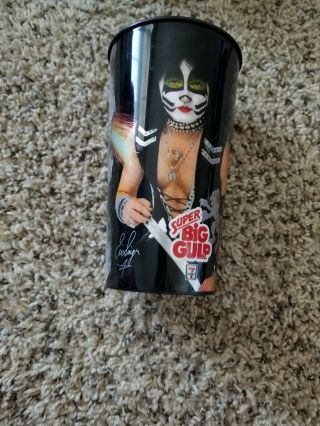 kiss crazy nights vhs plus framed poster plus 4 cups. 3
