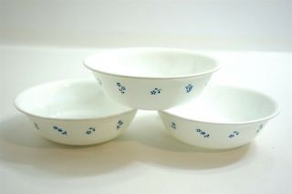 3 Corelle Provincial Blue Flowers Cereal Bowls 6 1/4 " Across