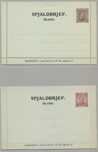 Iceland Postal Stationery,  Single Cards & Letter Cards,  27 Total,  Facit $175