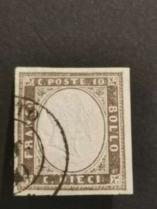 Stati Italiani Sardinia Stamp 1863 10c Minr.  11d U/f/vf.