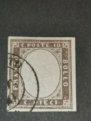 Stati Italiani Sardinia Stamp 1863 10c MiNr.  11d U/F/VF. 2