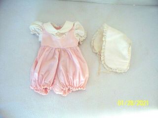 Vintage Baby Doll Pink Jumper & Bonnet For Tiny Tears Betsy Wetsy Dy Dee