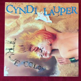 Rare Cyndi Lauper: True Colors Promo Record Store Album Flat 12 X 12 Poster