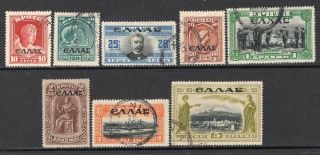 Crete 1909 Black " Ellas " Overprint Set Of 8 103 - 10 Cv$195