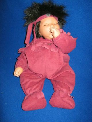 Native American Navajo Porcelain Baby Doll Signed By Artist Cheryl Yazza
