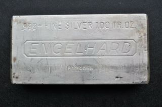 Engelhard 100 Troy Oz.  999,  Silver Bar 8th Series In " P " Designation