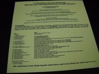 The CLASH 2 - sided BLACK MARKET CLASH record company promo advertisement 2