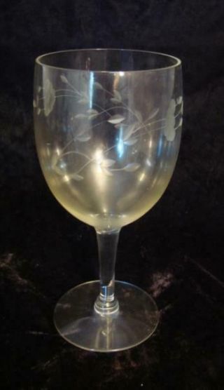 Princess House Heritage Lovely Etched Crystal 6 3/4 " Wine Glass