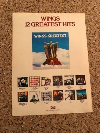 1979 Vintage 8x11 Album Promo Print Ad For Wings 12 Greatest Hits Paul Mccartney