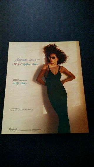 Diana Ross " Dirty Looks " 1987 Rare Print Promo Poster Ad