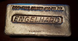 100 Oz Silver Bar Engelhard Poured W Series