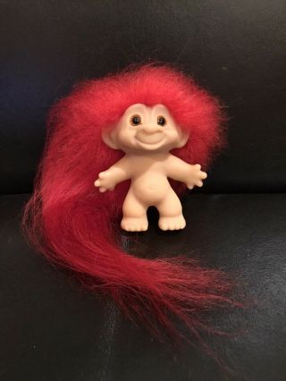 Vintage 1960’s Dam Made In Denmark Troll - All With Bright Red 8’’ Hair