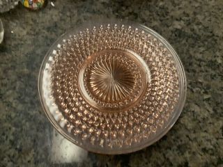 Set Of 4 Vintage Hobnail Pink,  Depression Glass Dinner Plates. 3