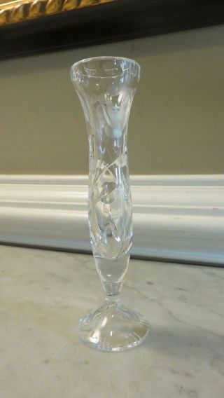 Vintage Clear Cut Glass Bud Vase - 6 1/4 " Tall