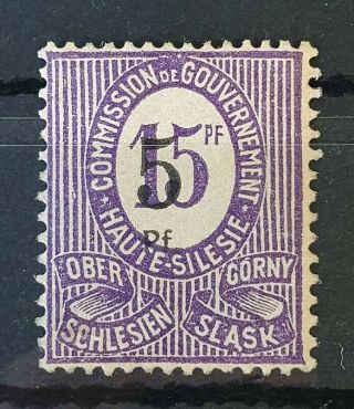Oberschlesien Germany 1920 Nh 5 Pf On 15 Pf Michel 10f Cv €700