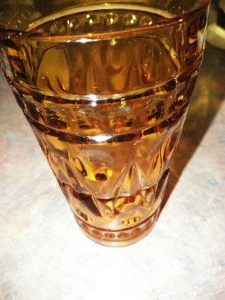Vintage Amber Drinking Glass 1970 
