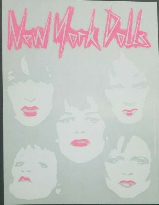 York Dolls Logo Iron On Heat Transfer Pink & White 11 " X14.  5 " Punk Rock Band