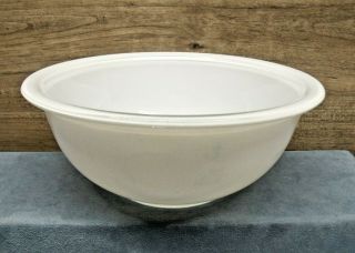 Pyrex Corning Mixing Bowl White With Clear Bottom Bowl 323 1.  5 L