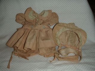 Orig Vtg Effanbee Dydee Baby Doll 3 Pc Outfit Romper Skirt Bonnet Htf