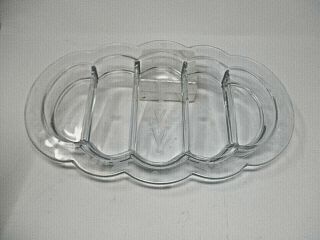 Antique Glass Relish Dish Divided