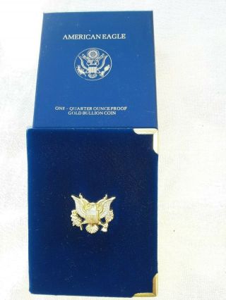 1988 American Gold Eagle $10 Proof 1/4 Oz Ogp &