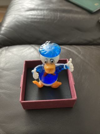 Sweet Glass,  Italian Glass:glass Donald Duck Figure,  Donald Duck Ornament
