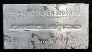 100 Oz Silver Bar - Engelhard Silver Bar 9th Series In “p”