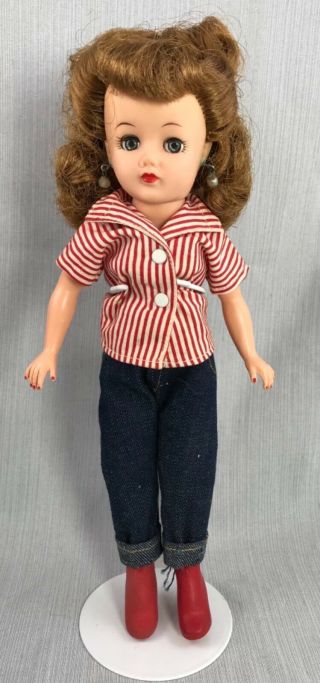 Vintage Little Miss Revlon Doll,  Lmr Outfit 9209 Blue Jeans & Red&white Blouse