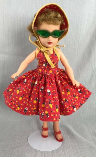 Vintage Little Miss Revlon Doll,  Lmr Outfit 9216 Red Sun Dress