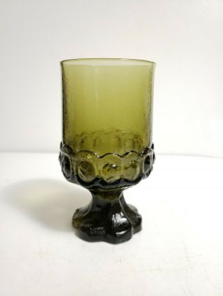 Vintage Franciscan Madeira Olive Green Glass 5 1/2 " Water Goblet