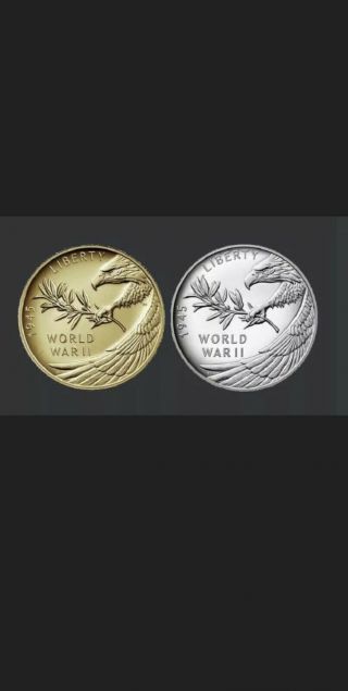 End Of World War 2 Ii 75th Anniversary 24 - Karat 1/2oz Gold Coin & Silver Set