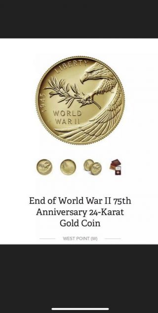 End of World War 2 II 75th Anniversary 24 - Karat 1/2oz Gold Coin & Silver Set 2