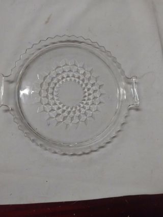 Vintage Clear Fostoria American Small Plate With Handles 8 1/4 " X 7 1/2”