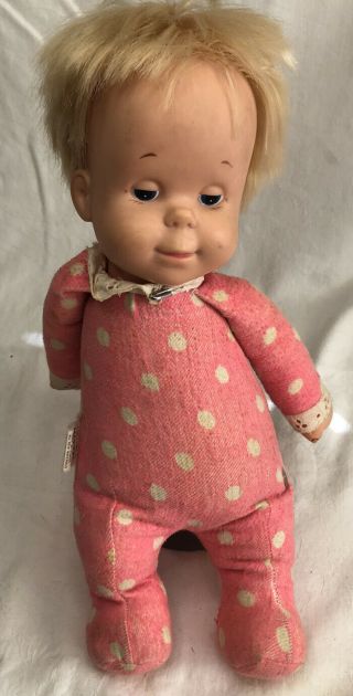 Needs A Home Vintage 1964 Mattel Drowsy Doll Pink And White Polka Dots Blonde