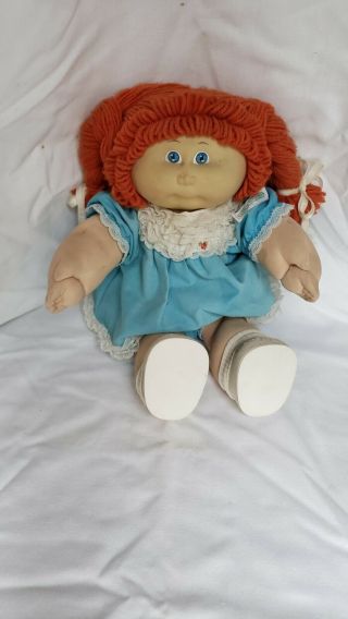 1985 Cabbage Patch Doll In The Box With Papers Red Hair Girl