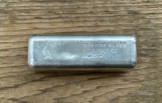 20 Oz Golden Analytical Ga - Silver Bar Serial E041 - 999 Fine Silver