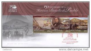 J) 2012 Mexico,  150th Anniversary Of The Heroic Battle Of Puebla,  Fdc