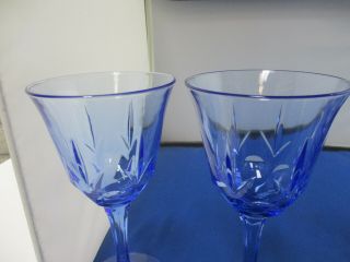 Set Of 4 Avon AMERICAN Light Blue Wine / Water Goblets 7 1/4 