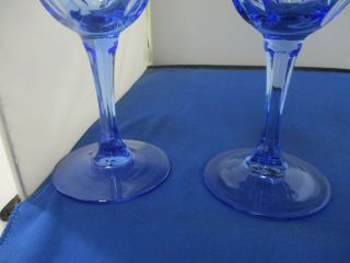 Set Of 4 Avon AMERICAN Light Blue Wine / Water Goblets 7 1/4 